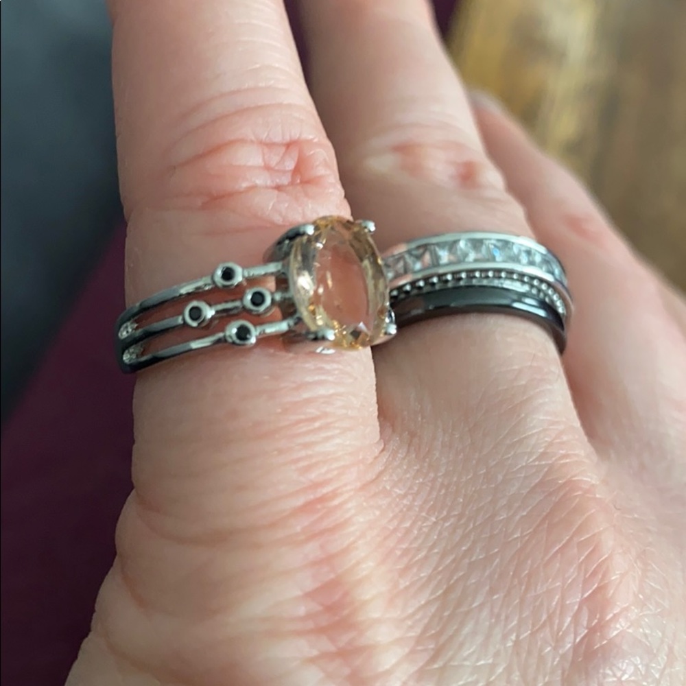 Morganite And Bezel Set Spinel Ring - Picture 14 of 15